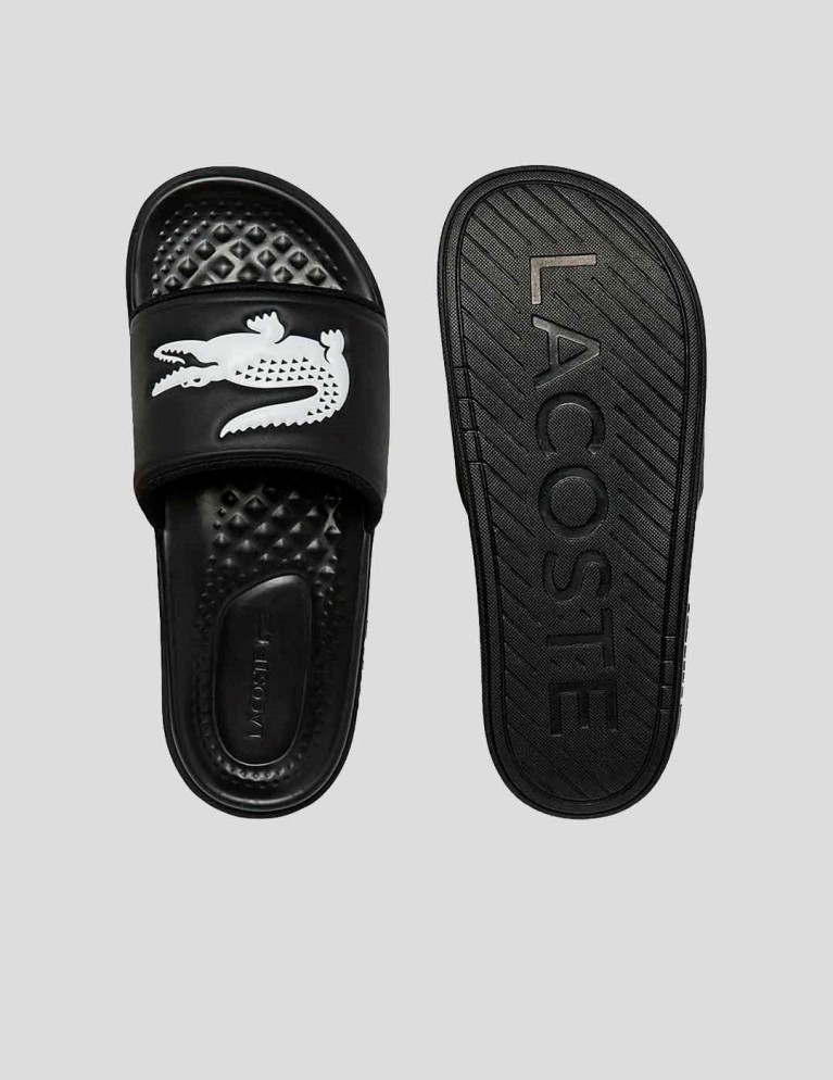 Chanclas LACOSTE croco dualiste blk/wht